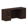 BBF 300 Series 5-Drawer Double-Pedestal Credenza, 29 1/10 inch;H x 65 3/5 inch;W x 21 4/5 inch;D, Mocha Cherry, Standard Delivery Service