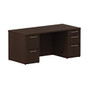 BBF 300 Series Double-Pedestal Desk, 29 1/10 inch;H x 65 3/5 inch;W x 29 3/5 inch;D, Mocha Cherry, Premium Installation Service