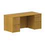 BBF 300 Series Double-Pedestal Desk, 29 1/10 inch;H x 65 3/5 inch;W x 29 3/5 inch;D, Modern Cherry, Premium Installation Service