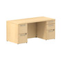 BBF 300 Series Double-Pedestal Desk, 29 1/10 inch;H x 65 3/5 inch;W x 29 3/5 inch;D, Natural Maple, Premium Installation Service