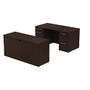 BBF 300 Series Double-Pedestal With Credenza, 29 1/10 inch;H x 59 3/5 inch;W x 93 inch;D, Mocha Cherry, Standard Delivery Service