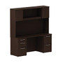 BBF 300 Series Small-Space Desk With Enclosed Storage, 72 3/10 inch;H x 65 3/5 inch;W x 21 4/5 inch;D, Mocha Cherry, Premium Installation Service