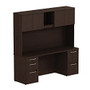 BBF 300 Series Small-Space Desk With Enclosed Storage, 72 3/10 inch;H x 71 1/10 inch;W x 21 4/5 inch;D, Mocha Cherry, Premium Installation Service