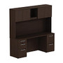 BBF 300 Series Small-Space Desk With Enclosed Storage, 72 3/10 inch;H x 71 1/10 inch;W x 21 4/5 inch;D, Mocha Cherry, Standard Delivery Service