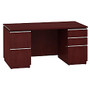 BBF Milano2 Double-Pedestal Desk, 29 inch;H x 59 1/2 inch;W x 29 3/4 inch;D, Harvest Cherry, Premium Installation Service