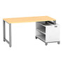 BBF Momentum 60 inch; Desk With 24 inch; Storage, 29 1/2 inch;H x 73 inch;W x 36 inch;D, Natural Maple, Premium Installation Service