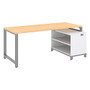 BBF Momentum 72 inch; Desk With 24 inch; Storage, 29 1/2 inch;H x 73 inch;W x 36 inch;D, Natural Maple, Premium Installation Service
