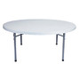 National Public Seating Blow-Molded Folding Table, Round, 29 1/2 inch;H x 71 inch;W x 71 inch;D, Light Gray/Gray