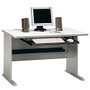 Bush Office Advantage 48 inch; Desk, 29 7/8 inch;H x 47 1/2 inch;W x 26 7/8 inch;D, Spectrum/Pewter, Standard Delivery