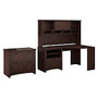 Bush; Buena Vista Collection Transitional Wood Corner Desk With Hutch And Lateral File, 66 inch;H x 59 inch;W x 36 inch;D, Madison Cherry, Standard Delivery
