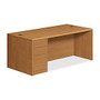 HON; 10700 Series&trade; Prestigious Laminate Single Left-Pedestal Desk, 29 1/2 inch;H x 72 inch;W x 36 inch;D, Harvest Cherry