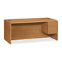 HON; 10700 Series&trade; Prestigious Laminate Single Right-Pedestal Desk, 29 1/2 inch;H x 72 inch;W x 36 inch;D, Harvest Cherry