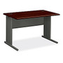 HON; 66000-Series StationMaster; Laminate Desk, 29 1/2 inch;H x 48 inch;W x 29 1/2 inch;D, Mahogany/Charcoal