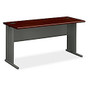 HON; 66000-Series StationMaster; Laminate Desk, 29 1/2 inch;H x 60 inch;W x 24 inch;D, Mahogany/Charcoal