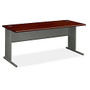 HON; 66000-Series StationMaster; Laminate Desk, 29 1/2 inch;H x 72 inch;W x 29 1/2 inch;D, Mahogany/Charcoal