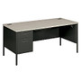 HON; Metro Classic Desk, Single Left Pedestal, Gray/Charcoal