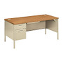 HON; Metro Classic Desk, Single Left Pedestal, Harvest/Putty