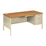 HON; Metro Classic Desk, Single Right Pedestal, Harvest/Putty