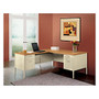 HON; Metro Classic Desk, Single Right Pedestal, Mahogany/Charcoal