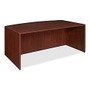 Lorell; Essentials 69000 Series Bow-Front Desk Shell, 29 1/2 inch;H x 72 inch;W x 36 inch;D, Mahogany