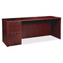 Lorell; Prominence 79000 Series Credenza, Left Pedestal, 73 inch;H x 31 inch;W x 26 inch;D, Mahogany