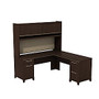 Bush Business Furniture Enterprise Collection L-Desk With Hutch, 71 1/2 inch;H x 72 inch;W x 72 inch;D, Mocha Cherry, Standard Delivery Service