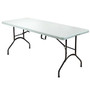 Realspace Folding Table, Molded Plastic Top, 6' Wide Fold in Half, 29&rdquo;H x 72&rdquo;W x 30&rdquo;D, Platinum