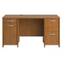 Bush; Envoy Double-Pedestal Desk, 30 1/4 inch;H x 58 inch;W x 23 1/4 inch;D, Natural Cherry