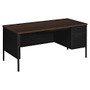 HON; Metro Classic Right-Pedestal Desk, 29 1/2 inch;H x 66 inch;W x 30 inch;D, Mocha/Black