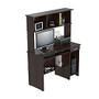 Inval Computer Workcenter With Hutch, 61 4/5 inch;H x 47 1/4 inch;W x 19 3/5 inch;D, Espresso-Wengue