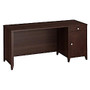 Kathy Ireland Office By Bush; Grand Expressions 66 inch; Single Pedestal Desk, 30 inch;H x 66 inch;W x 23 5/8 inch;D, Warm Molasses