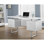 Monarch Retro-Style Computer Desk, 30 inch;H x 60 inch;W x 24 inch;D, White