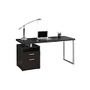 Monarch Specialties Contemporary Computer Desk With Drawers, 30 inch;H x 60 inch;W x 24 inch;D, Cappuccino/Silver