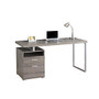 Monarch Specialties Contemporary Computer Desk With Drawers, 30 inch;H x 60 inch;W x 24 inch;D, Dark Taupe/Silver