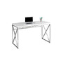 Monarch Specialties Contemporary MDF Computer Desk With Criss-Cross Legs, 30 inch;H x 48 inch;W x 24 inch;D, Chrome/White, Standard Delivery