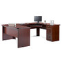 Realspace; Broadstreet Contoured U-Shaped Desk, 30 inch;H x 65 inch;W x 28 inch;D Desk With 92 inch;L Connecting Bridge/Shell, Cherry
