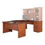 Realspace; Broadstreet Contoured U-Shaped Desk, 30 inch;H x 65 inch;W x 28 inch;D Desk With 92 inch;L Connecting Bridge/Shell, Maple