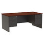 WorkPro; Modular Double Pedestal Desk, 29 1/2 inch;H x 72 inch;W x 36 inch;D, Charcoal/Mahogany