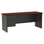 WorkPro; Modular Left Pedestal Desk, 29 1/2 inch;H x 72 inch;W x 24 inch;D, Charcoal/Mahogany