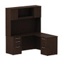 BBF 300 Series L-Shaped Desk & Hutch, 72 3/10 inch;H x 59 3/5 inch;W x 57 1/5 inch;D, Mocha Cherry, Premium Installation Service