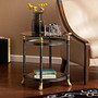 Southern Enterprises Allesandro End Table, Round, 21 1/4 inch;H x 21 inch;W x 21 inch;D, Clear/Dark Gray/Gold