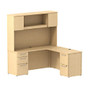 BBF 300 Series L-Shaped Desk & Hutch, 72 3/10 inch;H x 65 3/5 inch;W x 63 2/5 inch;D, Natural Maple, Premium Installation Service