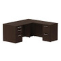 BBF 300 Series L-Shaped Single-Pedestal Desk, 29 1/10 inch;H x 65 3/5 inch;W x 65 3/10 inch;D, Mocha Cherry, Premium Installation Service