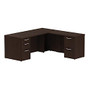 BBF 300 Series L-Shaped Single-Pedestal Desk, 29 1/10 inch;H x 71 1/10 inch;W x 71 3/10 inch;D, Mocha Cherry, Premium Installation Service