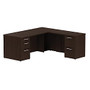 BBF 300 Series L-Shaped Single-Pedestal Desk, 29 1/10 inch;H x 71 1/10 inch;W x 71 3/10 inch;D, Mocha Cherry, Standard Delivery Service