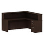 BBF 300 Series Reception Gallery L-Shaped Shell Desk, 43 inch;H x 71 1/10 inch;W x 71 1/4 inch;D, Mocha Cherry, Standard Delivery Service
