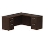 BBF 300 Series Small-Space L-Shaped Desk, 29 1/10 inch;H x 65 3/5 inch;W x 63 2/5 inch;D, Mocha Cherry, Standard Delivery Service