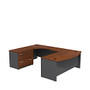 Bush Business Furniture Components Bow-Front Desk In Left-Hand U-Station With Lateral File, 29 13/16 inch;H x 71 3/16 inch;W x 107 1/8 inch;D, Hansen Cherry, Standard Delivery