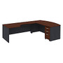 Bush Business Furniture Components Collection 72 inch; Wide Bow Front L-Desk Shell With 72 inch; Wide Left Hand Corner Module, Hansen Cherry, Standard Delivery Service