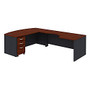 Bush Business Furniture Components Collection 72 inch; Wide Bow Front L-Desk Shell With 72 inch; Wide Right Hand Corner Module, Hansen Cherry, Premium Delivery Service